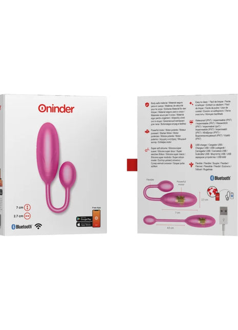 ONINDER - DENVER VIBRATIONSEI ROSA 7 X 2,7 CM KOSTENLOSE APP - Vibrierendes Ei