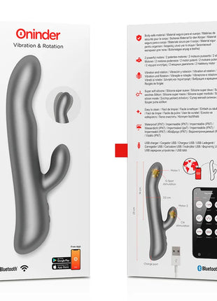 ONINDER - OSLO VIBRATION & ROTATION ROSA - KOSTENLOSE APP - HI-TECH Vibrator