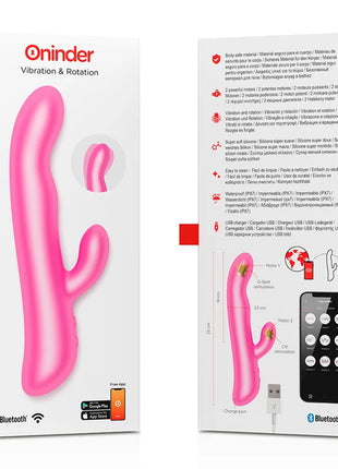 ONINDER - OSLO VIBRATION & ROTATION ROSA - KOSTENLOSE APP - HI-TECH Vibrator