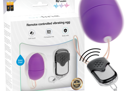Lila fernbedienung vibrierendes ei mit schwarzem und silbernem keychain controller für diskrete nutzung