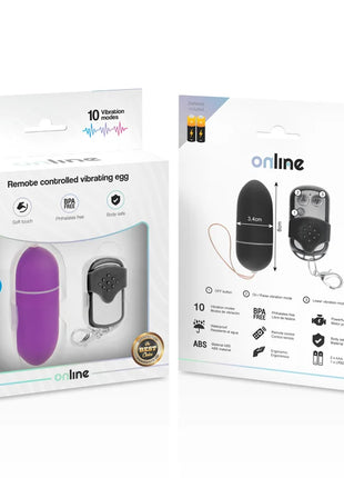 Lila fernbedienung vibrierendes ei aus abs kunststoff mit passendem schwarzem steuergerät in eleganter verpackung