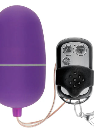 Lila silikon vibrierendes ei mit silbernem akzentband und fernbedienung für komfortable nutzung