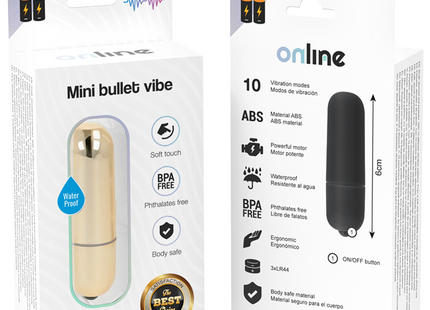 Online mini goldene vibrationskugel in gold mit soft-touch finish und schwarz aus abs material in zwei versionen