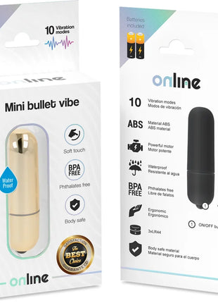Online mini goldene vibrationskugel in gold mit soft-touch finish und schwarz aus abs material in zwei versionen