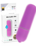 Online mini lila vibrierende kugel in vibrantem lila mit glattem, rundem design und silbernem akzentband
