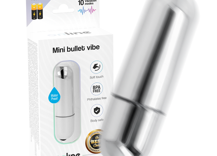 Online mini silber vibrierende kugel mit silberner metalloberfläche und schwarzer spitze in kompakter form