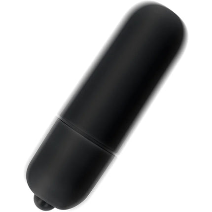 Schwarze mini-vibrationskugel aus silikon mit matter oberfläche und abgerundeten enden im neuesten stand
