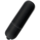 Schwarze mini-vibrationskugel aus silikon mit matter oberfläche und abgerundeten enden im neuesten stand