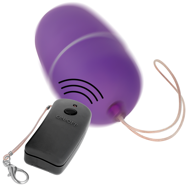 Violettes silikon vibrierendes ei mit schwarzer fernbedienung on off taste und silberner klammer
