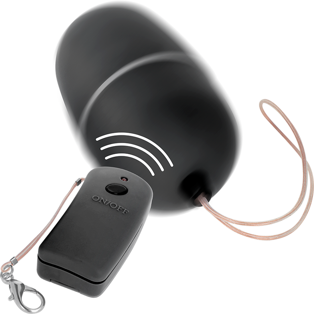 Schwarzes wireless-türklingelgerät mit rundem domdesign und fernbedienung mit an aus beschriftung