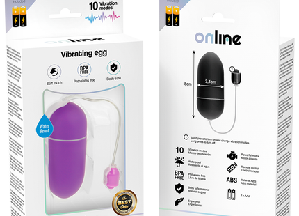 Online wasserdichtes vibraei in flieder mit pinker fernbedienung verpackt in weißer box