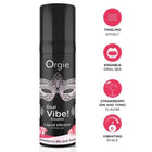 Schwarze dual vibe flüssigkeitsvibrator von orgie mit silberner maskenverzierung und erdbeer-gin-tonic aroma