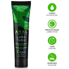 Schwarze tube orgie gleitgel für empfindlichen anus mit grünem ornament und text hybrid intimgel 100 ml