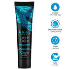 Schwarze tube anal comfort von orgie mit türkisornamenten und weißer schrift für anal comfort hybrid intimgel