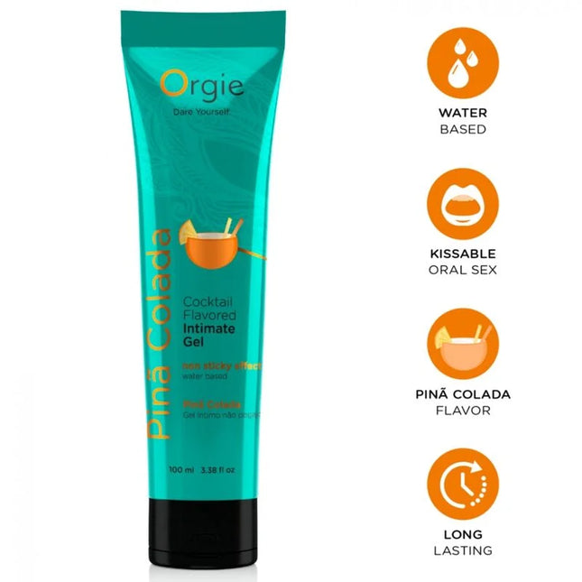 Tealfarbene tube cocktail piña colada wasserbasiertes intimgel von orgie für sinnlichen gebrauch, 100 ml
