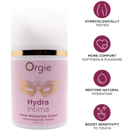 Rosa zylindrische orgie hydra intima tägliche feuchtigkeitscreme für die vulva 50 ml mit goldband und goldmaske