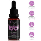 Schwarze glasflasche mit schwarzem tropfverschluss orgie orgasamtropfen zur klitorismusförderung 30 ml mit violettem maskendesign