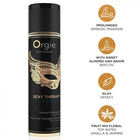 Schwarze zylinderflasche orgie sexy therapy the secret sinnliche massagen massageöl mit goldfolie und dekorativer maskenverzierung 200 ml