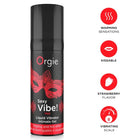 Orgie sexy vibe heißer, wärmende flüssigkeitsvibrator 15 ml in schwarzer dose mit roter mascaragrafik und erdbeergeschmack für sofortige vibrationswirkung