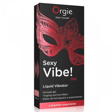 Orgie sexy vibe hot flüssigvibrator in schwarz und rot mit ornate maskendesign für intime momente und sofortige vibrationswirkung