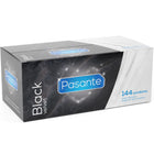 Pasante black velvet kondome box mit 144 einheiten in schwarzem samtmaterial und blauem branding akzent
