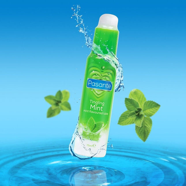Grüner und weißer Pasante Schmiermittel Flavor Mind 75 ml mit minziger Herzform für tingling Effekt