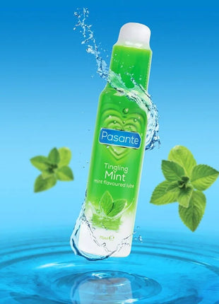 Grüner und weißer Pasante Schmiermittel Flavor Mind 75 ml mit minziger Herzform für tingling Effekt