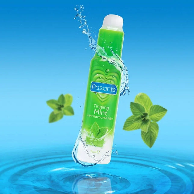 Grüner und weißer Pasante Schmiermittel Flavor Mind 75 ml mit minziger Herzform für tingling Effekt