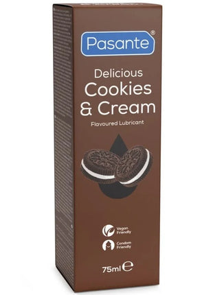 Pasante cookies und cream wasserbasiertes gleitmittel in brauner rechteckiger box 75 ml