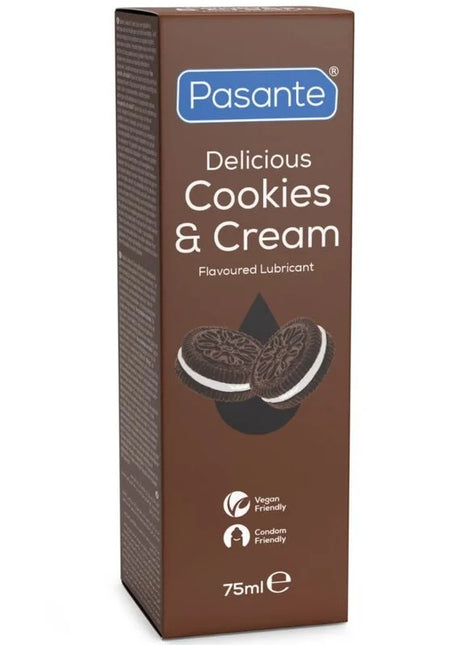 Pasante cookies und cream wasserbasiertes gleitmittel in brauner rechteckiger box 75 ml