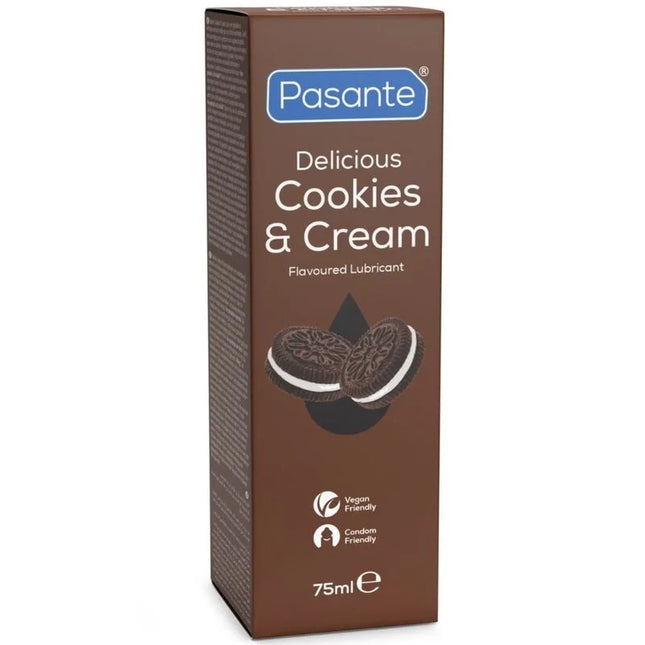 Pasante cookies und cream wasserbasiertes gleitmittel in brauner rechteckiger box 75 ml