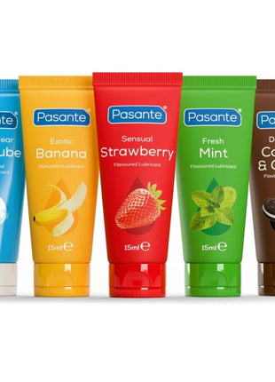 PASANTE - PACKUNG SORTIERTE SCHMIERMITTEL MIT GESCHMACK 5 EINHEITEN X 15 ML