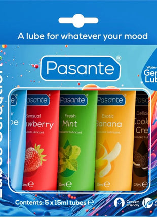 PASANTE - PACKUNG SORTIERTE SCHMIERMITTEL MIT GESCHMACK 5 EINHEITEN X 15 ML