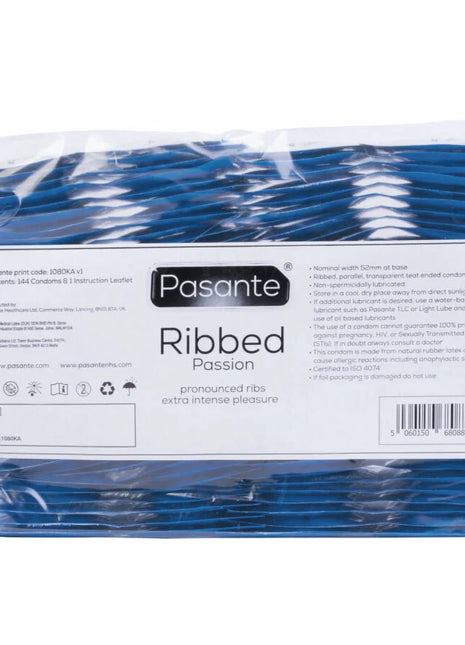 PASANTE - RIBBED PASSION KONDOME BEUTEL 144 EINHEITEN