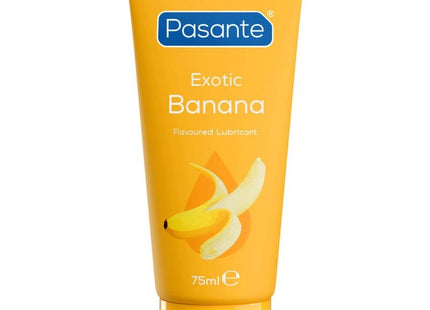 Pasante wasserbasierter schmiermittel mit exotischem bananengeschmack in einer leuchtend gelben tube 75 ml