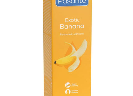Pasante schmiermittel auf wasserbasis mit bananengeschmack in einer kräftigen orangenen verpackung 75 ml