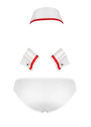 Weißer nurse kostümset passion 037 slip gregory white mit roten absetzungen an mütze und manschetten