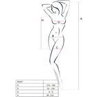 Minimalistischer linienzeichnung frauensilhouette mit messpunkten für passio bs097 schwarzer bodystocking eine größe