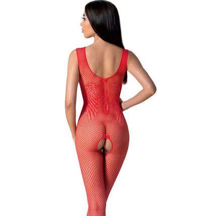 Passion bs098 rote fishnet bodystocking mit schmetterlingsdesign auf der rückseite eine größe