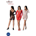 Passion bs101 bodystocking schwarz eine größe schwarze transparente bodycon kleid mit langen ärmeln und rückendetailansicht