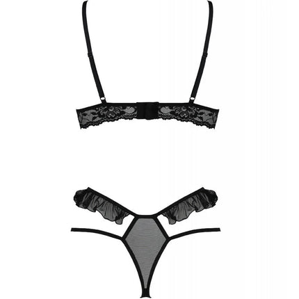 PASSION - DOLLY-SET ZWEITEILIG SCHWARZ S/M - Sexy Dessous-Set