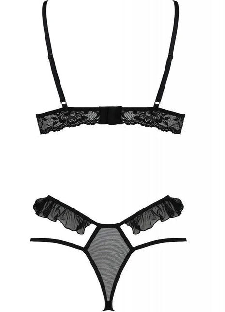 PASSION - DOLLY-SET ZWEITEILIG SCHWARZ S/M - Sexy Dessous-Set