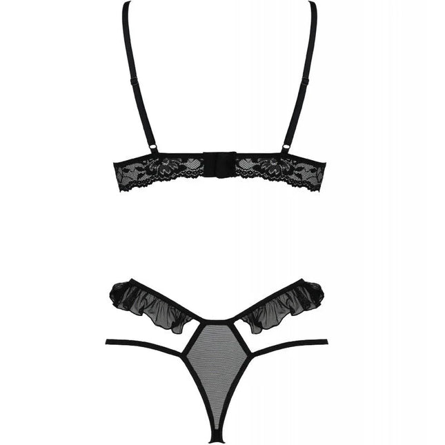 PASSION - DOLLY-SET ZWEITEILIG SCHWARZ S/M - Sexy Dessous-Set