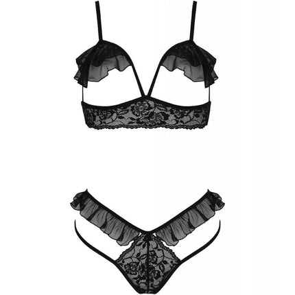 PASSION - DOLLY-SET ZWEITEILIG SCHWARZ S/M - Sexy Dessous-Set
