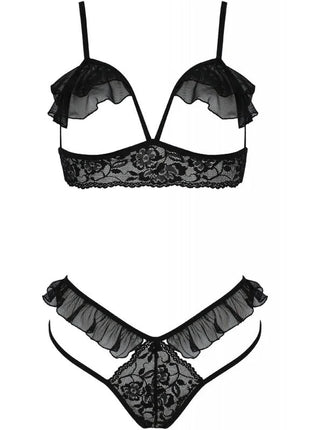 PASSION - DOLLY-SET ZWEITEILIG SCHWARZ S/M - Sexy Dessous-Set
