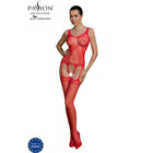 Roter lace bodystocking mit mesh panels und cutouts aus der passion eco collection in formgebendem design