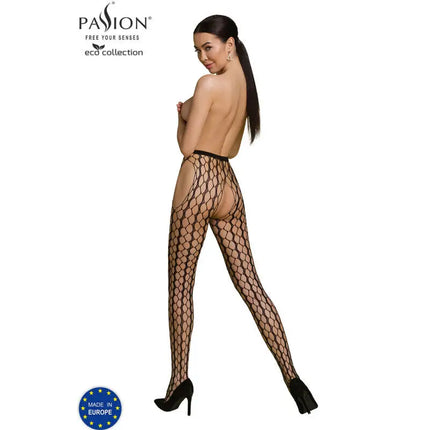 PASSION - ECO COLLECTION - BODYSTOCKING ECO S007 - Strapsstrümpfe
