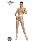 Weiße passion eco collection transparente netzstrümpfe mit muster aus nachhaltigem material im kniehohen stil