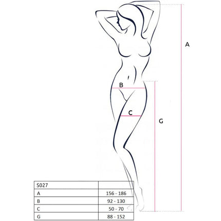 PASSION - S027 SCHWARZE STRUMPFSTRUMPFHOSE EINE GRÖSSE - Strapsstrümpfe