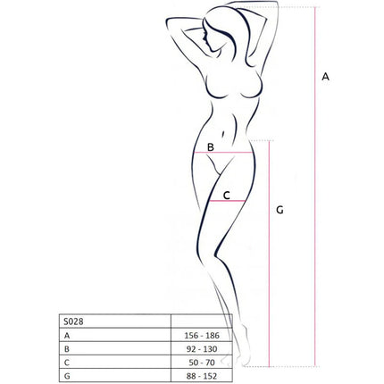 PASSION - S028 SCHWARZE STRUMPFSTRUMPFHOSE EINE GRÖSSE - Strapsstrümpfe